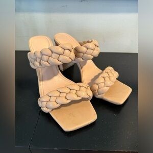Target Tan Heels bohemian feminine whimsy with Braided Design size 7.5